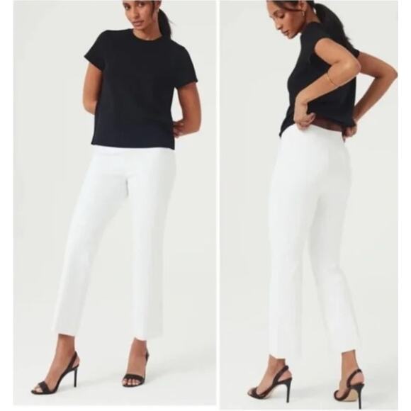 SPANX On-The-Go Cropped Kick Flare Pants Classic White Small 2-4 Summer - Picture 5 of 11